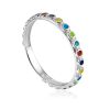 Refined Multicolor Enamel Ring "Kaleidoscope", Ring Size: 8.5 / 18.5, image 