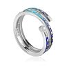 Blue Enamel Coil Ring With Crystal "The Scroll", Ring Size: 6.5 / 17, image 
