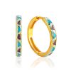 Colorful Hoop Earrings With Enamel Ornament, image 