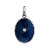 Blue Enamel Oval Pendant With Diamond The Heritage, image 