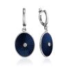 Blue Enamel Silver Dangles With Diamonds The Heritage, image 