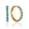 Chic Blue Enamel Hoop Earrings, image 