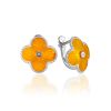 Clover Motif Enamel Earrings With Diamonds The Heritage, image 