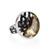 Adjustable Amber Ring In Sterling Silver The Lava, Ring Size: Adjustable, image 