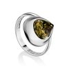Elegant Green Amber Ring In Sterling Silver The Orion, Ring Size: 10 / 20, image 