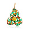 Refined Gold-Plated Pendant With Honey Amber And Enamel The Verona, image 