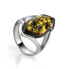 Amber Ring In Sterling Silver The Petal, Ring Size: 10 / 20, image 