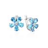 Floral Design Topaz Earrings With Crystals, image 