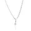 Designer Pearl Necklace With Hematite The Oceania, image 