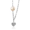 Chic Chain Necklace With Pearl And Heart Pendant The Oceania, image 