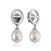 Designer Drop Earrings With Baroque Pearl The Oceania, image 