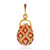 Stunning Gilded Egg Pendant With Red Enamel And Crystals The Romanov, image 