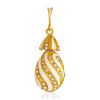 Swirl Motif Gilded Egg Pendant With White Enamel And Crystals The Romanov, image 