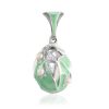 Lily Of The Valley Motif Enamel Egg Pendant With Pearls The Romanov, image 