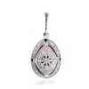 Opulent Silver Enamel Egg Shaped Pendant The Romanov, image 