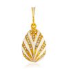 Chic Gilded Egg Pendant With White Enamel And Crystals The Romanov, image 