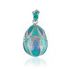 Chic Blue Enamel Egg Pendant With Crystals The Romanov, image 