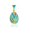 Bright Gold-Plated Egg Pendant With Enamel And Crystals The Romanov, image 