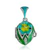 Floral Motif Locket Pendant With Enamel And Crystals The Romanov, image 
