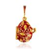 Chic Red Enamel Locket Pendant With Tiny Gilded Frog The Romanov, image 