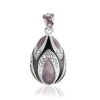 Ornate Silver Enamel Egg Shaped Pendant The Romanov, image 