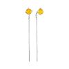 Elegant Threader Earrings With Luminous Amber, image 