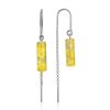 Classy Threader Earrings With Natural Amber, image 
