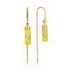 Gilded Threader Earrings With Lemon Amber, image 