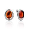 Cognac Colored Amber Earrings, image 