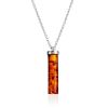Chain Necklace With Amber Bar Pendant, image 