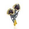Amber Calla Lily Brooch With Gilding, image 