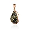 Lustrous Green Amber Drop Pendant, image 