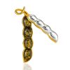 Designer Amber Pea Pod Brooch, image 