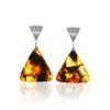 Amber Triangle Earrings, image 