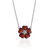 Chain Necklace With Amber Flower Pendant, image 