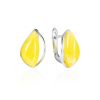 Voluminous Yellow Amber Earrings, image 