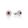 Shimmering Stud Earrings With Amber And Crystals, image 