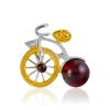 Bright Amber Bike Brooch With Gilding, image 