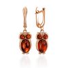 Stylish Amber Owl Motif Earrings, image 