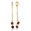 Gilded Chain Earrings With Natural Amber, image 