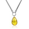 Gorgeous Necklace With Amber Drop Shaped Pendant, image 