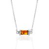 Stylish Chain Necklace With Amber Bar Detail, image 