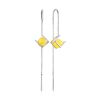 Ultra Lightweight Chain Earrings With Honey Amber, image 