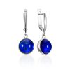 Extraordinary Dangle Earrings With Bright Blue Amber, image 