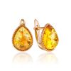 Lustrous Lemon Amber Earrings, image 