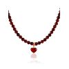 Chic Amber Choker Necklace With Heart Pendant, image 