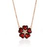 Floral Motif Chain Necklace With Amber, image 