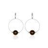 Bold Hoop Earrings With Amber, image 
