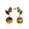 Chic Green Amber Apple Earrings, image 