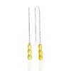 Elegant Chain Earrings With Natural Amber, image 